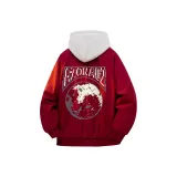 Бургундский хлопковый пуховик (утеплённый)