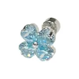 Четырехлистный клевер мятно-синий (одиночный) 0,8 толстый * 6 мм длина (размер по длине)