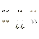 Готический комплект сережек-гвоздиков [Бабочка]