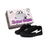 Черный Warrior Черный Шнурки (с Розовый Зеленый Шнурки)