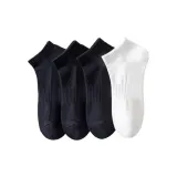 Низкие носки - махровая подошва, влагоотводящие, антибактериальные, упаковка из 4 пар - 3 черных + белые