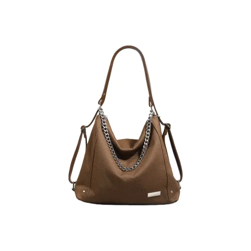 PESASRIE Холст Сумка через плечо Стандартная Женская Кофейного цвета