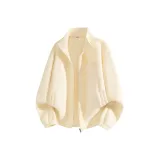 [Мягкий флис Aoli термический] Экрю (B Бесплатно скачущий конь Логотип на груди)