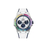 KB9065GB-A1 White Panda-Rainbow Rhinestone