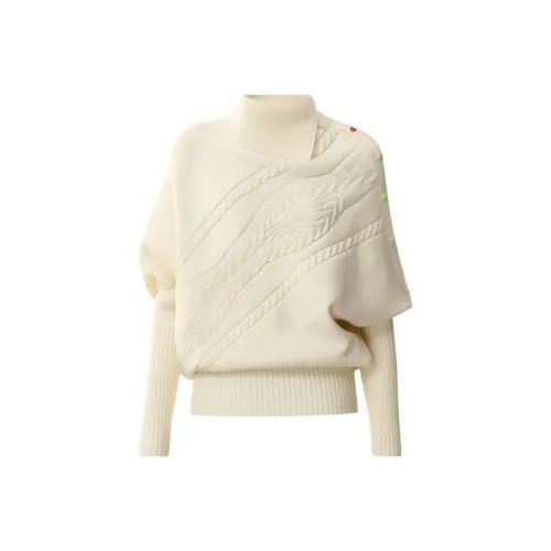 GRAYISMOON Экрю Женская Трикотажная