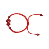 Браслет из красной нити с фиолетовой глиной (Цзыша) и китайским зодиаком Змея