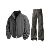 Черная рабочая куртка + табачный коричневый рабочий стиль из денима