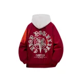 Бордовый хлопковый пуховик (в комплекте с высококачественным белым и серым свитшотом Фотиния)