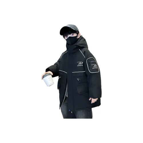 7 SEVFUN Повседневный PARKA Пальто Зимний Черный Подростки