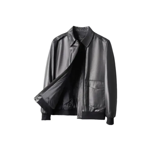 KAISER Черные Мужские Кожаные Куртки