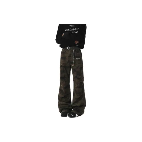 BAOZAN Джунгли Камуфляж Съемный Бренд Этикетка Унисекс Карго Брюки