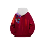 Бордовый хлопковый пуховик (в комплекте с высококачественным белым и серым свитшотом Фотиния)