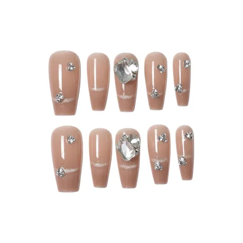 YOUYUYAN Французский Кристальный Кошачий глаз Нюд Премиум Отбеливающий Лак для ногтей Полу-Ручной Искусственный Ногтей