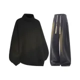 Чёрный + Тёмно-серый K [с флисовой подкладкой, улучшенный]