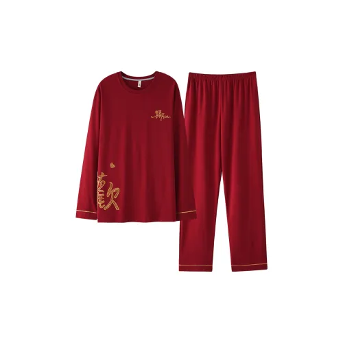CAOBENCHUSE Красный Мужской Пижамный Комплект