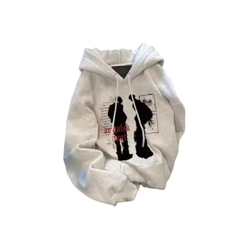 YUNPO Белый Серый Тонкий Унисекс Свитшоты