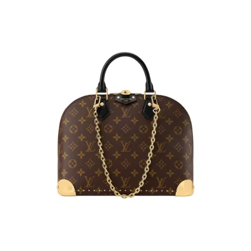 LOUIS VUITTON Alma Покрытый холст Одно плечо Сумка Маленькая Женская Коричневая