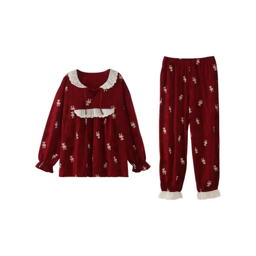 FENTENGCARE Красный Женский Пижамный Комплект