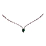 Капля воды Подсолнух Семена Цепочка на ключицу + Серебристо-зеленый