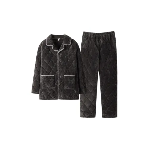 Gongdie Темно-серый мужской пижамный комплект