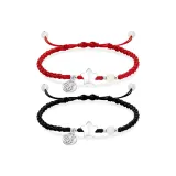 Браслет-шнурок "Звезды" [Черный + Красный]