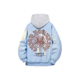 Светло-синий хлопковый пуховик (утеплённый)