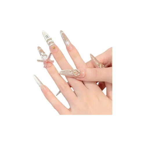 SHAQINUO Кристальный Шар ATMOSPHERE Зимний Снежинка Французский Элегантность Кошачий глаз Премиум Длинный Nail Art 35mm