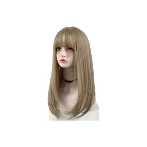 Gentle Welcome Перука Женская Белая Золотая Длинные Волосы Позиционирование Стиль Средняя Длина Волос Естественный Полный Комплект Дышащий Индивидуальный