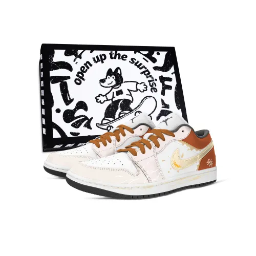 Jordan Air Jordan 1 Sweet Cream Roll Устойчивые к истиранию Винтажные Баскетбольные Кроссовки Унисекс