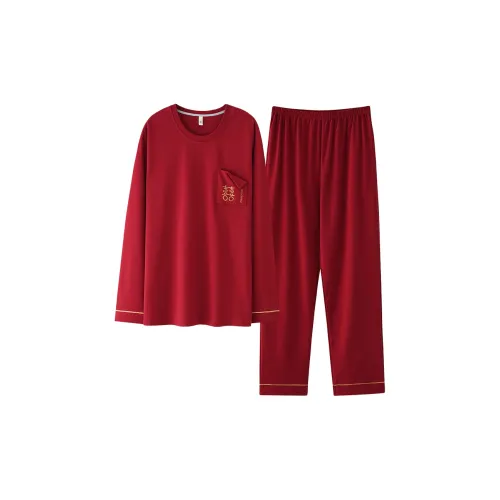 CAOBENCHUSE Красный Мужской Пижамный Комплект