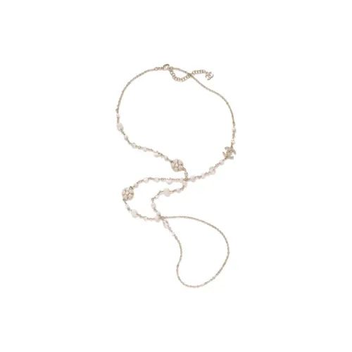 CHANEL Металлические ожерелья Женские Золото Розовый Жемчужный Белый