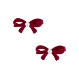 Заколка для волос с красным бантом, невидимая (1 пара)
