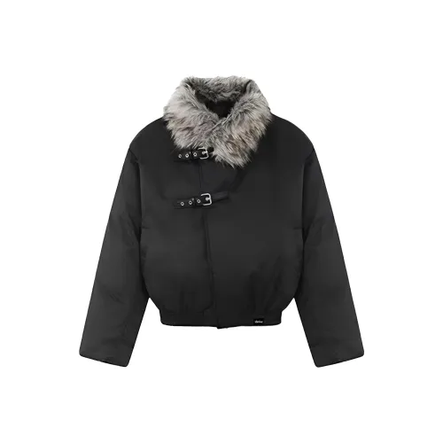 TESTUNG Черный [Нет Логотип AT Ожерелье-чокер] Унисекс Пуховики