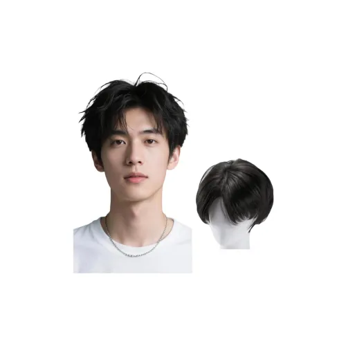 GLUNA Корейский Драма Oppa Потертый Худи Forehead Lace Секция Мужская Короткая Волосая Перука Высокая Температура Пряжа