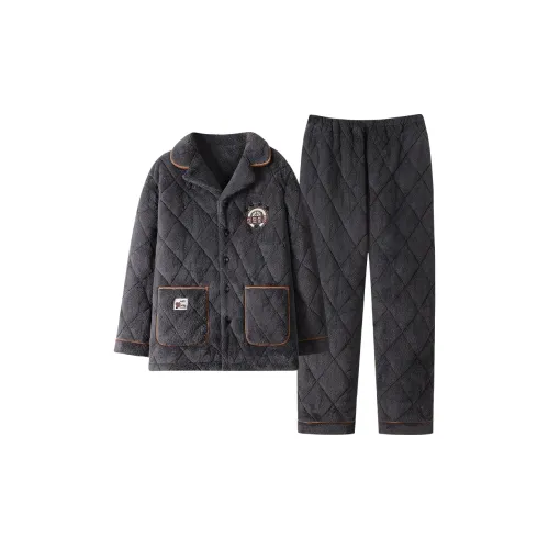 Gongdie Темно-серый мужской пижамный комплект