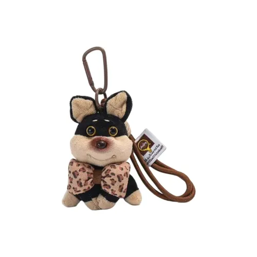 HUXIAOKE Винтаж Леопард С принтом Бант Пчелка Собака Плюшевый Брелок 12 см Длина Тела