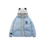 Синий хлопковый пуховик + свитшот