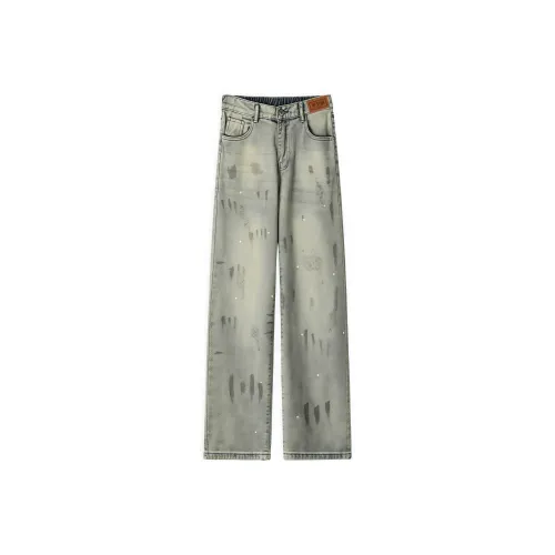 BANKONGSHAN Синий Серый Унисекс Джинсы