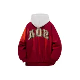 Бордовый хлопковый пуховик (в комплекте с высококачественным белым и серым свитшотом Фотиния)