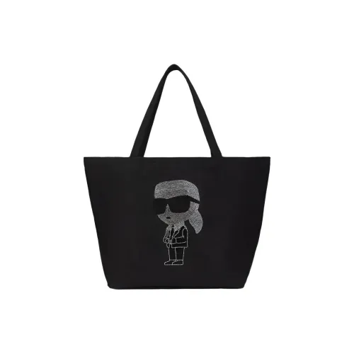 Karl Lagerfeld IKON Переработанный хлопок Тоут Сумка Сумка для покупок Сумка на плечо Женская Черная