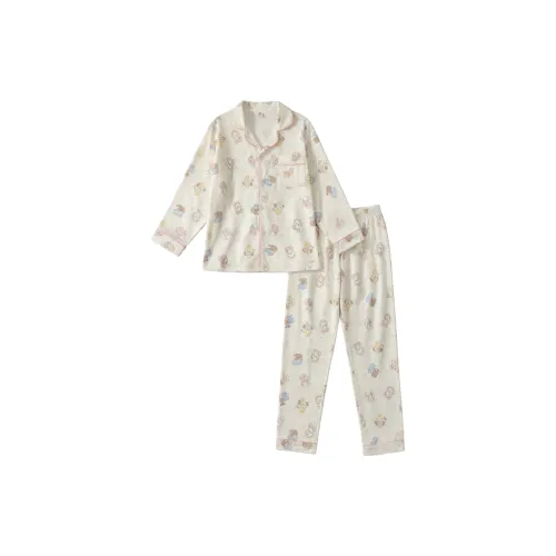 XIAOLIZI Яичная скорлупа Котенок Утолщенный Женские Пижамные комплекты