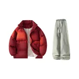 Бордовый + Желтый Грязь Джинсы с Флисовой Подкладкой