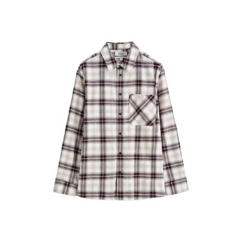 COS Бежевый Бургунди Мужские Рубашки