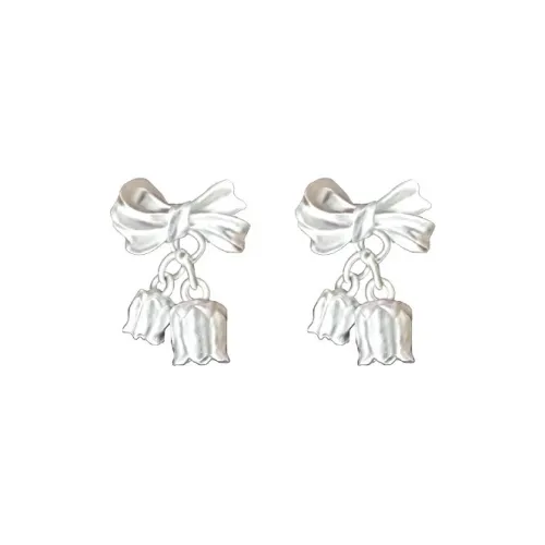 WuliHead Alloy Silver S925 Pin Stud Earrings Women's