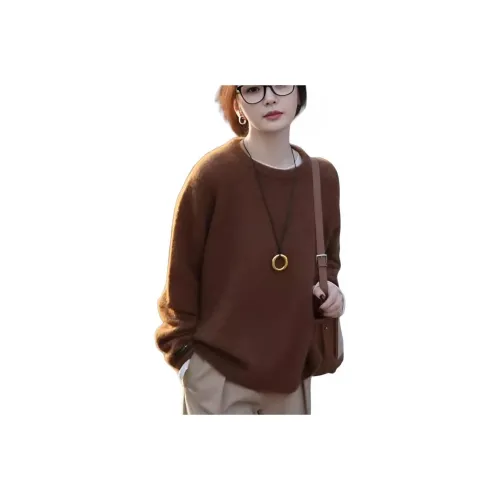 Langqing Коричневый Gifted Прозрачный Бренд Наклеенный Женский Трикотаж