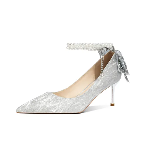 LANMOU Узкий каблук Высокие каблуки Женские Серебряные
