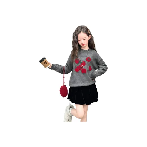 SAIQI Серый Томат Свитер Школьный возраст Свитера