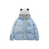 Синий хлопковый пуховик