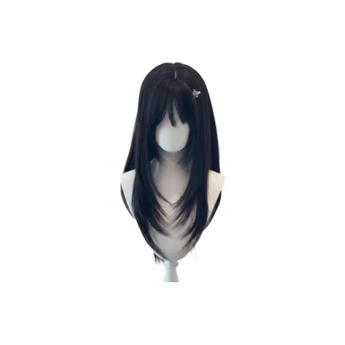 UMIFFA Officer Кролик Черный длинный Straight Женская Перука Высокого Уровня Два хвостика Лолита