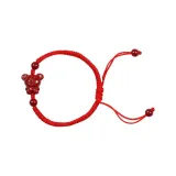 Браслет из красной нити с фиолетовой глиной (Цзыша) и китайским зодиаком Крыса